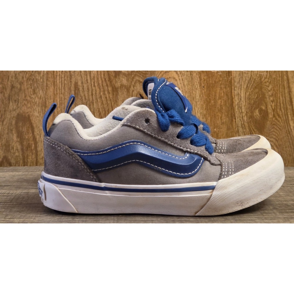 Vans Knu Skool Skate Shoes Youth Size 13.5 Gray Blue